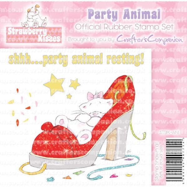 Sello de caucho para montar Strawberry Kisses "Party Animal"