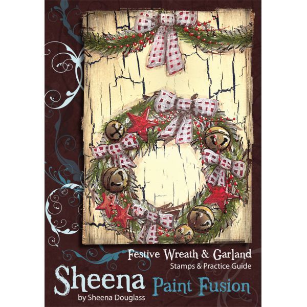 Sello de caucho para montar Sheena - Paint fusion stamp - Festive Wreath and Garland