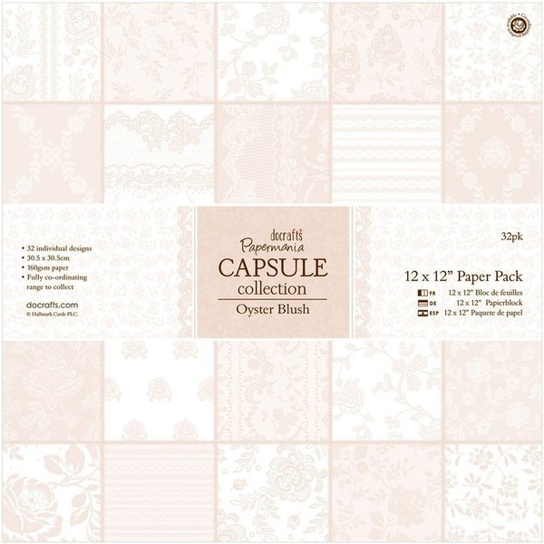 Pack de Hojas Docrafts 12x12- Capsule Collection- Oyster Blush