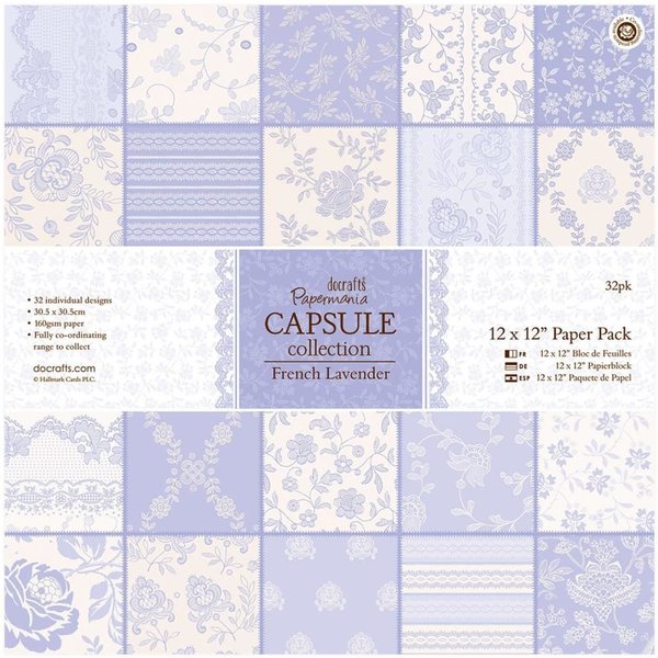 Pack de Hojas Docrafts 12x12- Capsule Collection- FRENCH LAVENDER
