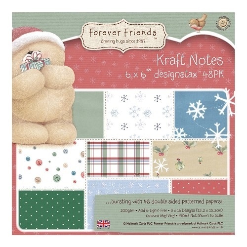 Pack de Hojas Docrafts 6x6- Forever Friends - Kraft Notes- Navidad