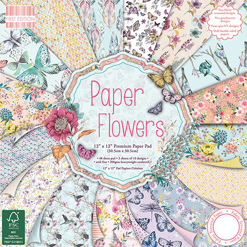 12" x 12" Designer Paper Pad Flowers
