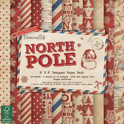 Pack de Hojas Dovecraft 8x8 North Pole