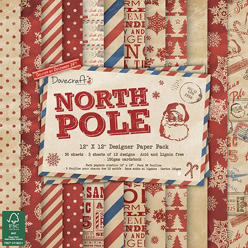 Pack de Hojas Dovecraft 12x12 North Pole