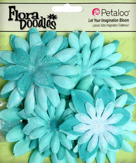 Flores de tela Petaloo - Azul Agua