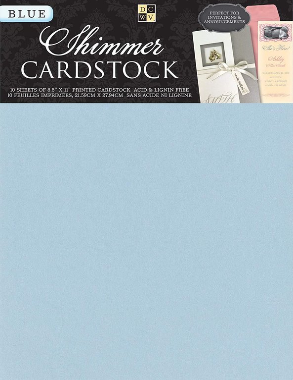 Pack de Hojas DCWV A4- Shimmer Cardstock Blue