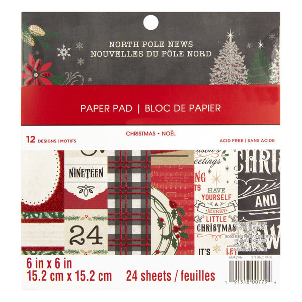 Pack de Hojas Craft Smith 6 x 6- North Pole News