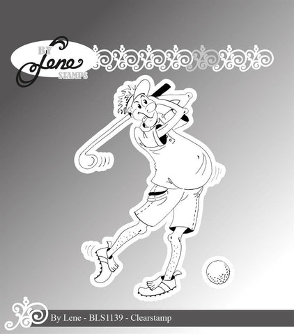 By Lene Stamp Clear StampFunny Golf Player 1